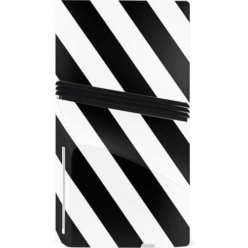 Black and White Geometric Stripes PS5 Pro Disk Console Skin