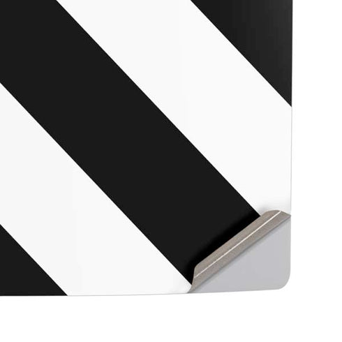 Black and White Geometric Stripes PS5 Pro Disk Console Skin