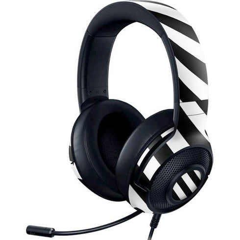 Black and White Geometric Stripes Razer Kraken X Skin