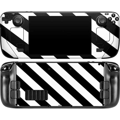 Black and White Geometric Stripes Steam Deck Handheld Gaming Computer OLED Skin