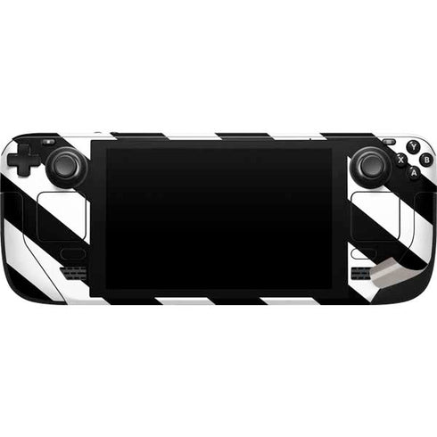 Black and White Geometric Stripes Steam Deck Handheld Gaming Computer Skin