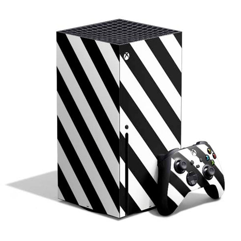 Black and White Geometric Stripes Xbox Series X Skins