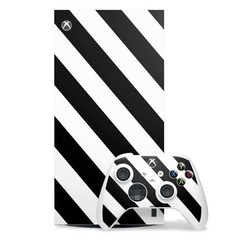 Black and White Geometric Stripes Xbox Series X Skins