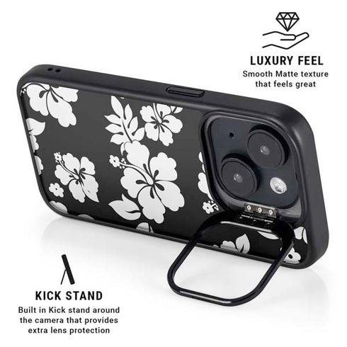 Black and White iPhone 15 Kickstand Case