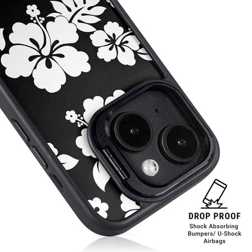 Black and White iPhone 15 Kickstand Case