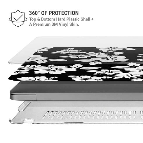 Black and White MacBook Pro 14in (2021-24) Case plus Skin