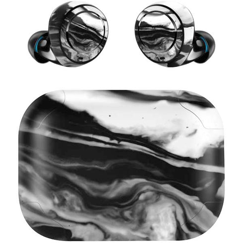 Black and White Marble Ink Amazon Echo Buds Skin