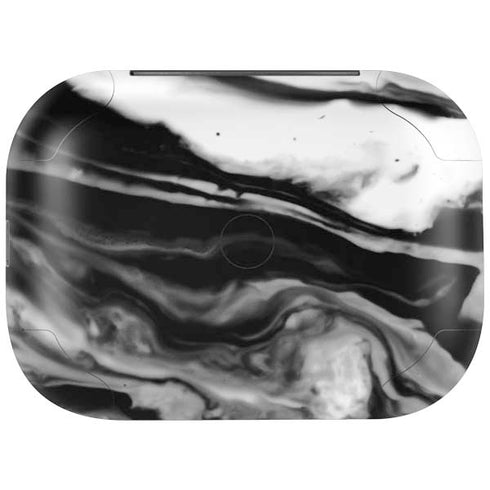 Black and White Marble Ink Amazon Echo Buds Skin