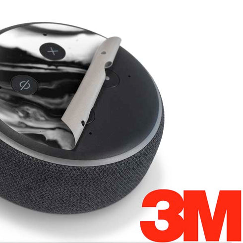 Black and White Marble Ink Amazon Echo Dot Skin