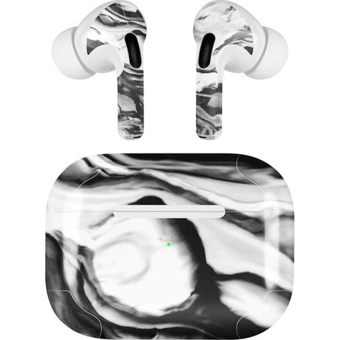 Black and White Marble Ink AirPods Skins