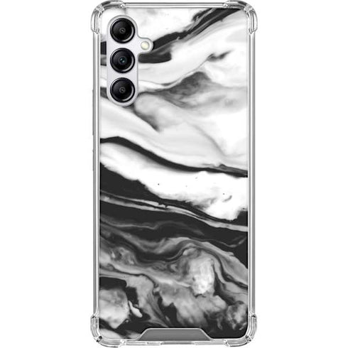 Black and White Marble Ink Gabb Phone 4 Clear Case