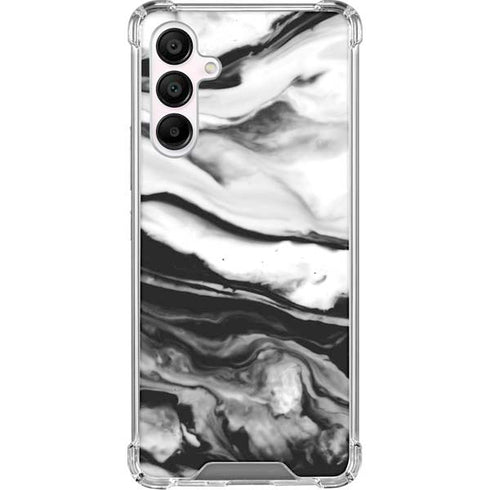 Black and White Marble Ink Galaxy A16 5G Clear Case