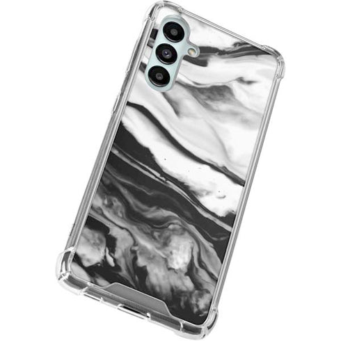 Black and White Marble Ink Galaxy A16 5G Clear Case