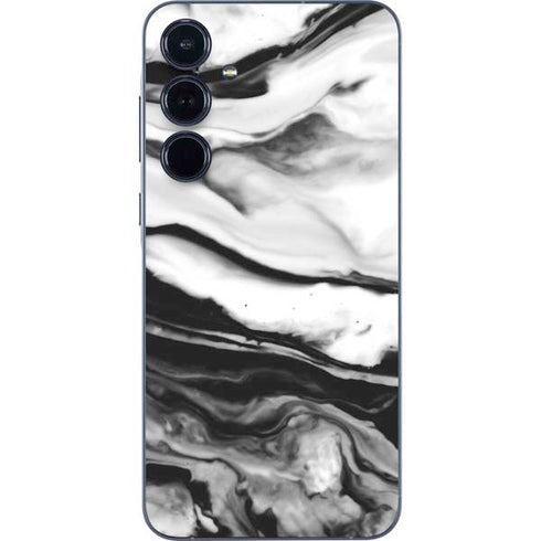 Black and White Marble Ink Galaxy A35 5G Skin