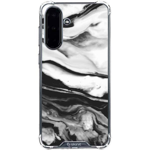 Black and White Marble Ink Galaxy A36 5G Clear Case