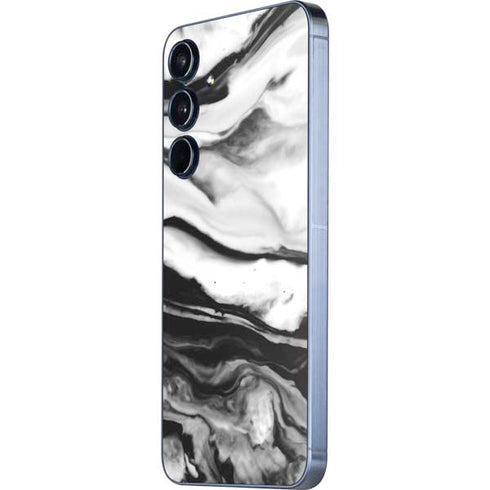 Black and White Marble Ink Galaxy A55 5G Skin