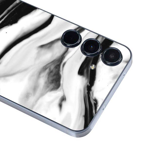 Black and White Marble Ink Galaxy A55 5G Skin