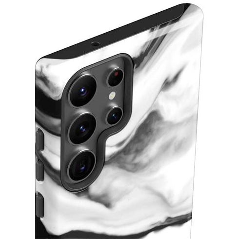 Black and White Marble Ink Galaxy S23 Ultra Pro Case