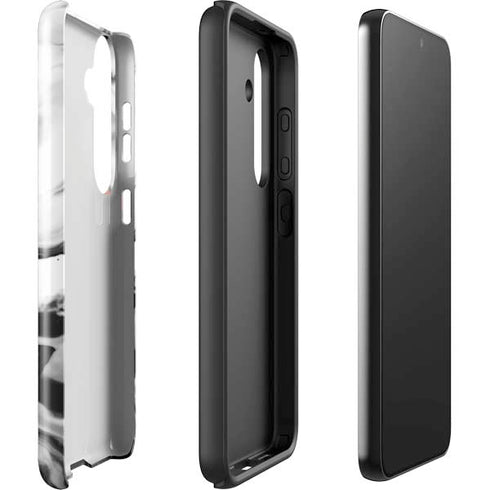 Black and White Marble Ink Galaxy S25 Impact Case