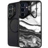 Black and White Marble Ink Galaxy S25 Kickstand Case