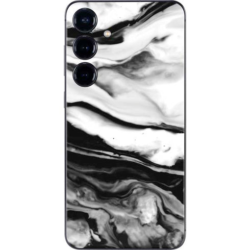 Black and White Marble Ink Galaxy S24 Plus Skin