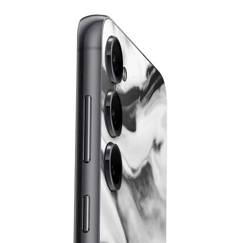 Black and White Marble Ink Galaxy S25 Plus Skin