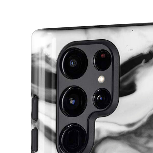 Black and White Marble Ink Galaxy S25 Ultra Impact Case