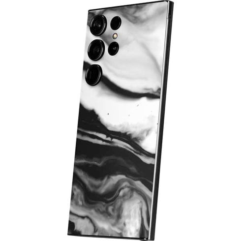 Black and White Marble Ink Galaxy S25 Ultra Skin