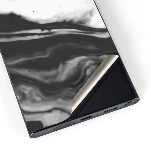 Black and White Marble Ink Galaxy S24 Ultra Skin