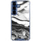 Black and White Marble Ink Galaxy S25 Clear Case