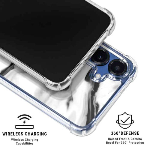 Black and White Marble Ink Galaxy S25 Clear Case