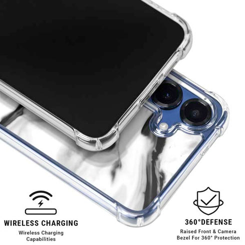 Black and White Marble Ink Galaxy S25 Plus Clear Case