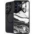 Black and White Marble Ink Galaxy S26 Kickstand Case