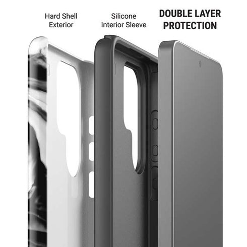 Black and White Marble Ink Galaxy S26 Ultra Impact Case