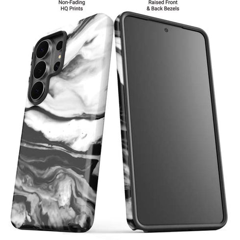 Black and White Marble Ink Galaxy S26 Ultra Impact Case