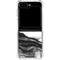 Black and White Marble Ink Galaxy Z Flip6 Clear Case