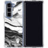 Black and White Marble Ink Galaxy Z Fold5 5G Clear Case