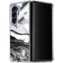 Black and White Marble Ink Galaxy Z Fold5 5G Clear Case