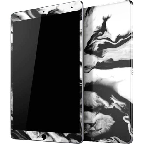 Black and White Marble Ink iPad Skins