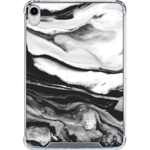 Black and White Marble Ink iPad 11th Gen (2025) Clear Case