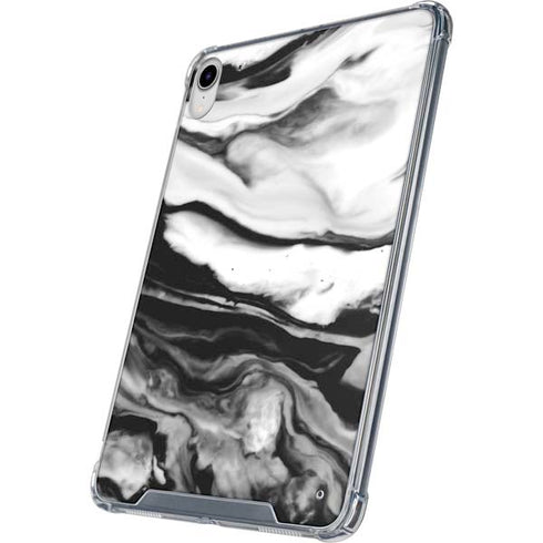 Black and White Marble Ink iPad 11th Gen (2025) Clear Case