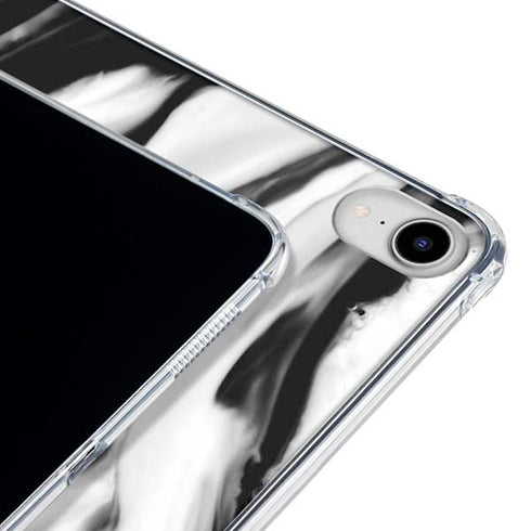 Black and White Marble Ink iPad 11th Gen (2025) Clear Case