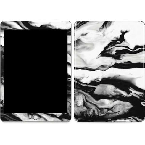 Black and White Marble Ink Apple iPad Skin
