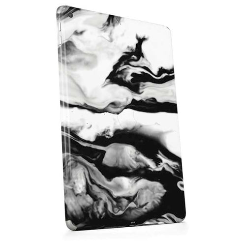 Black and White Marble Ink Apple iPad Skin