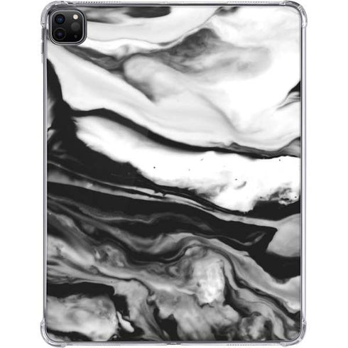 Black and White Marble Ink iPad Pro 11in (2024) Clear Case