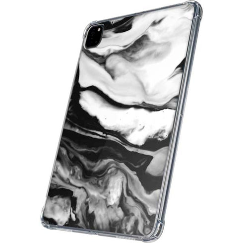 Black and White Marble Ink iPad Pro 11in (2024) Clear Case