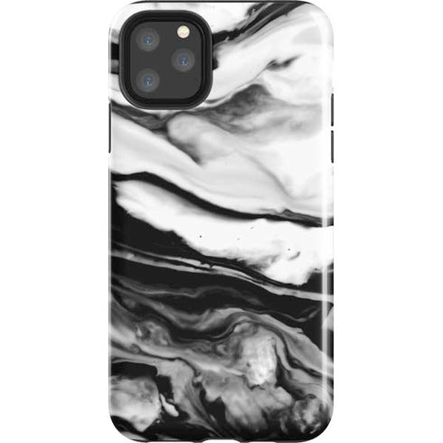 Black and White Marble Ink iPhone Cases