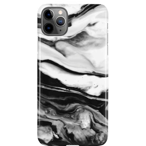Black and White Marble Ink iPhone Cases