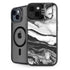 Black and White Marble Ink iPhone 13 Kickstand Case