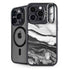 Black and White Marble Ink iPhone 13 Pro Kickstand Case